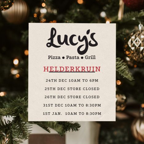 Lucy's Festive Season Trading Hours 2025